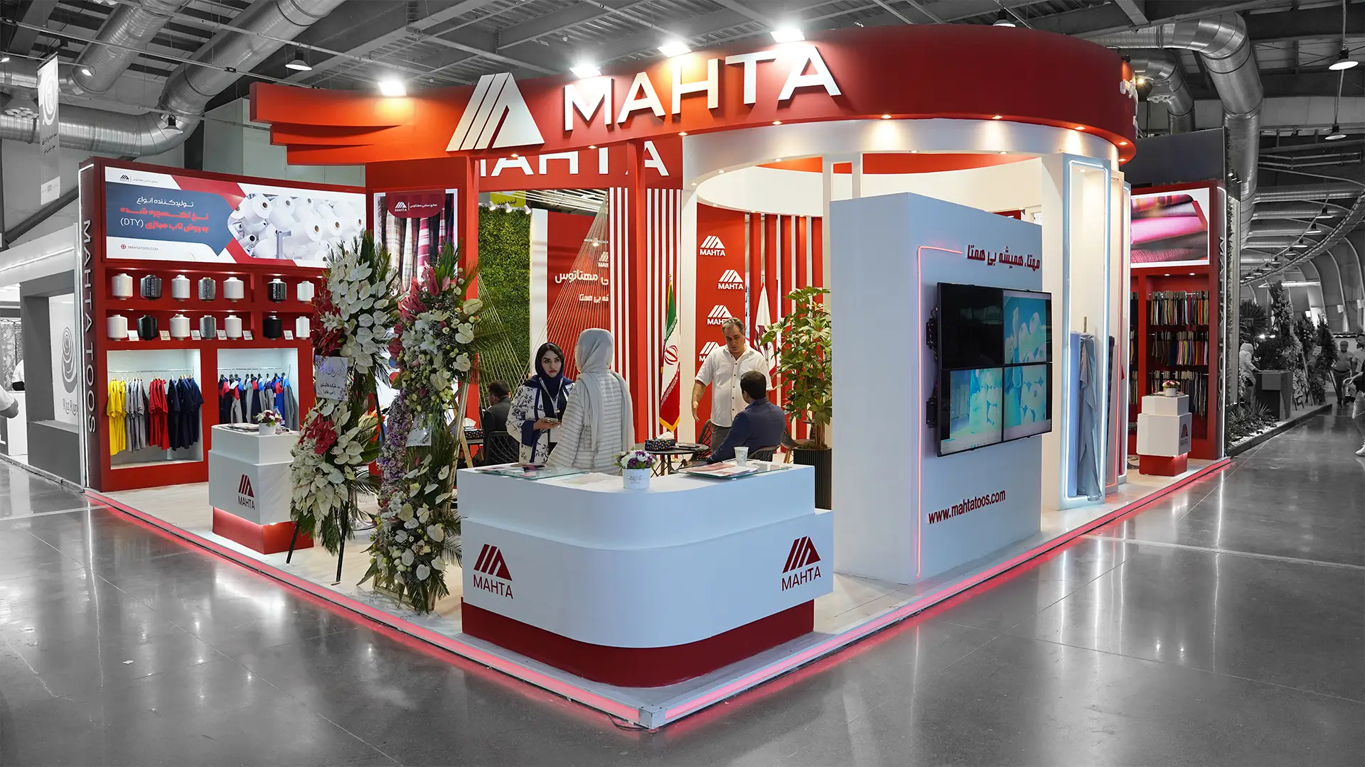 غرفه سازی شرکت محترم مهتاتوس مشهد - نمایشگاه بین المللی تهران - نساجی ۱۴۰۳